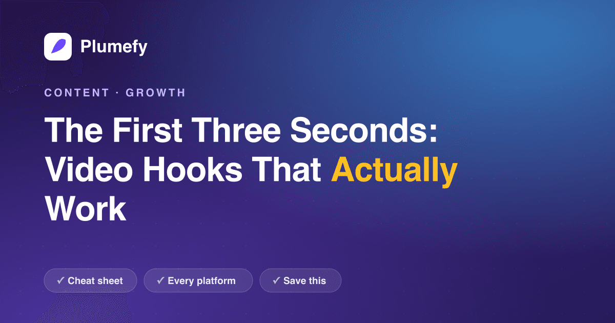 The First Three Seconds: Video Hooks That Actually Work — cover image