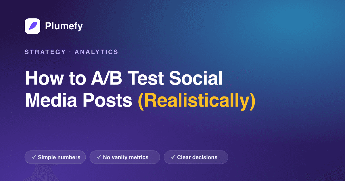 How to A/B Test Social Media Posts (Realistically) — cover image