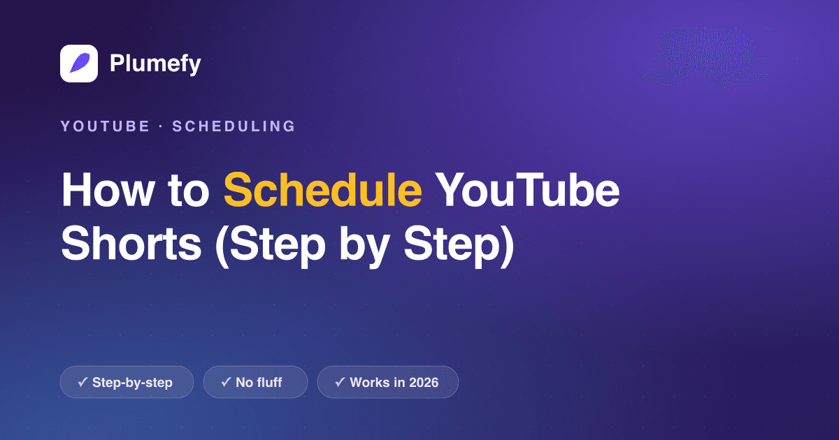 How to Schedule YouTube Shorts (Step by Step) — cover image