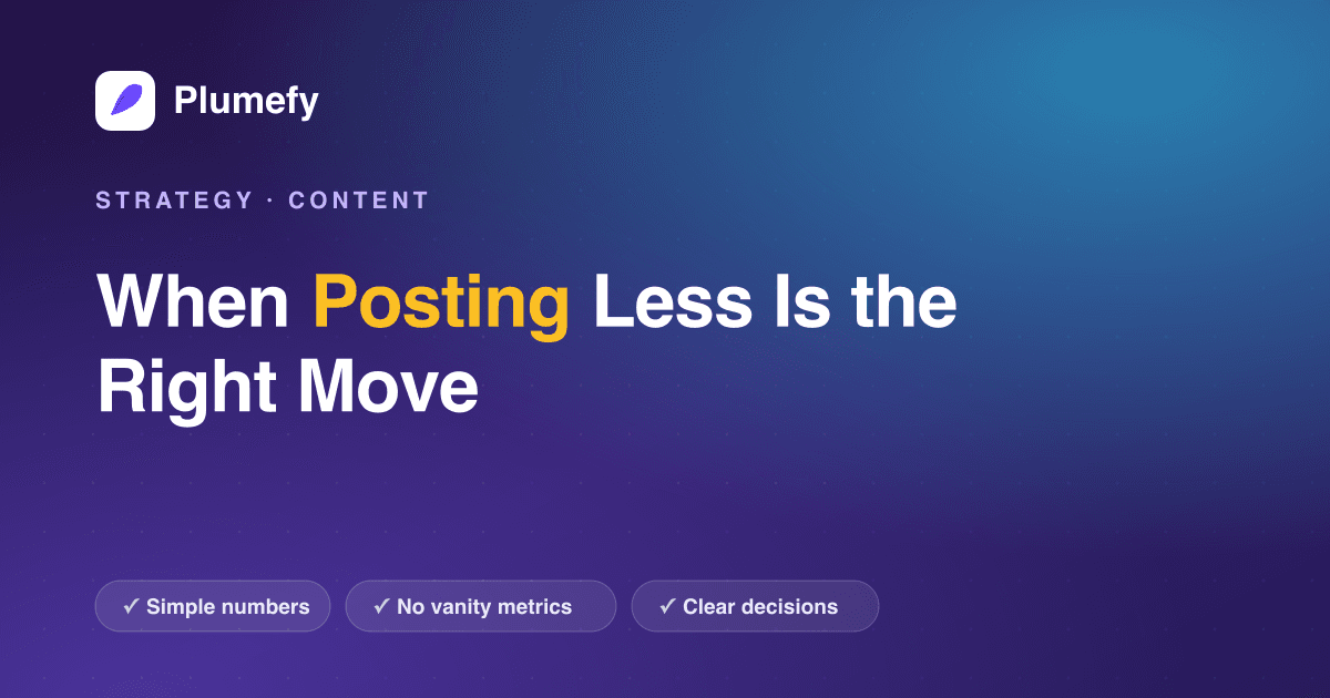 When Posting Less Is the Right Move — cover image