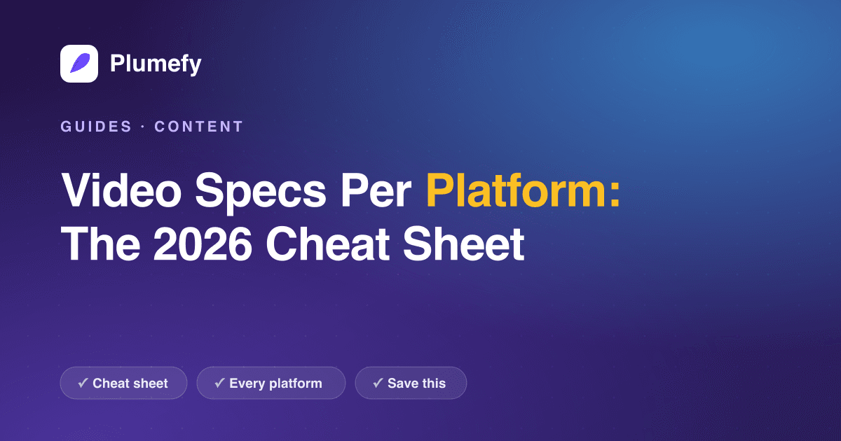 Video Specs Per Platform: The 2026 Cheat Sheet — cover image