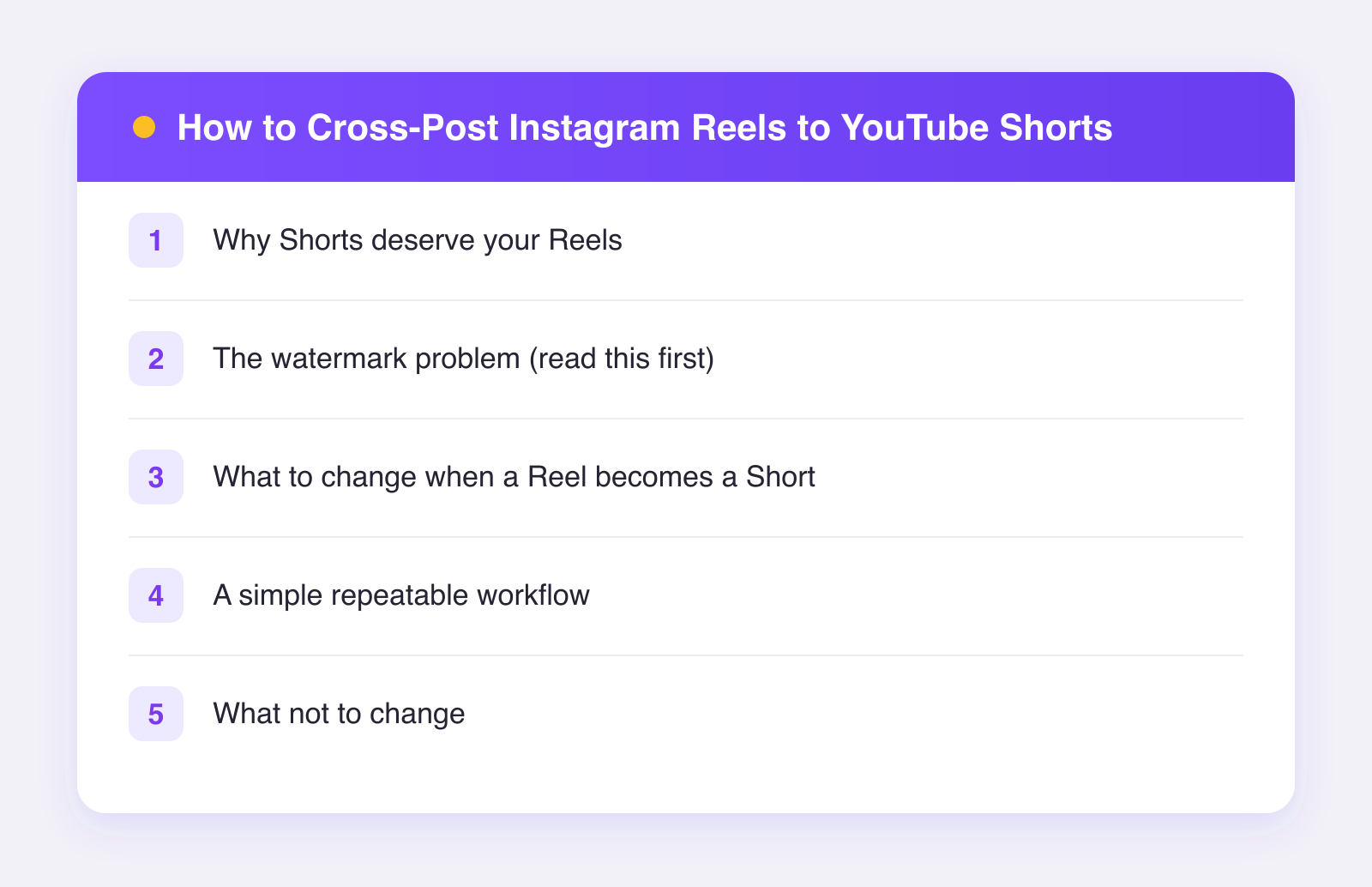 What this guide covers: why shorts deserve your reels, the watermark problem (read this first), what to change when a reel becomes a short and more