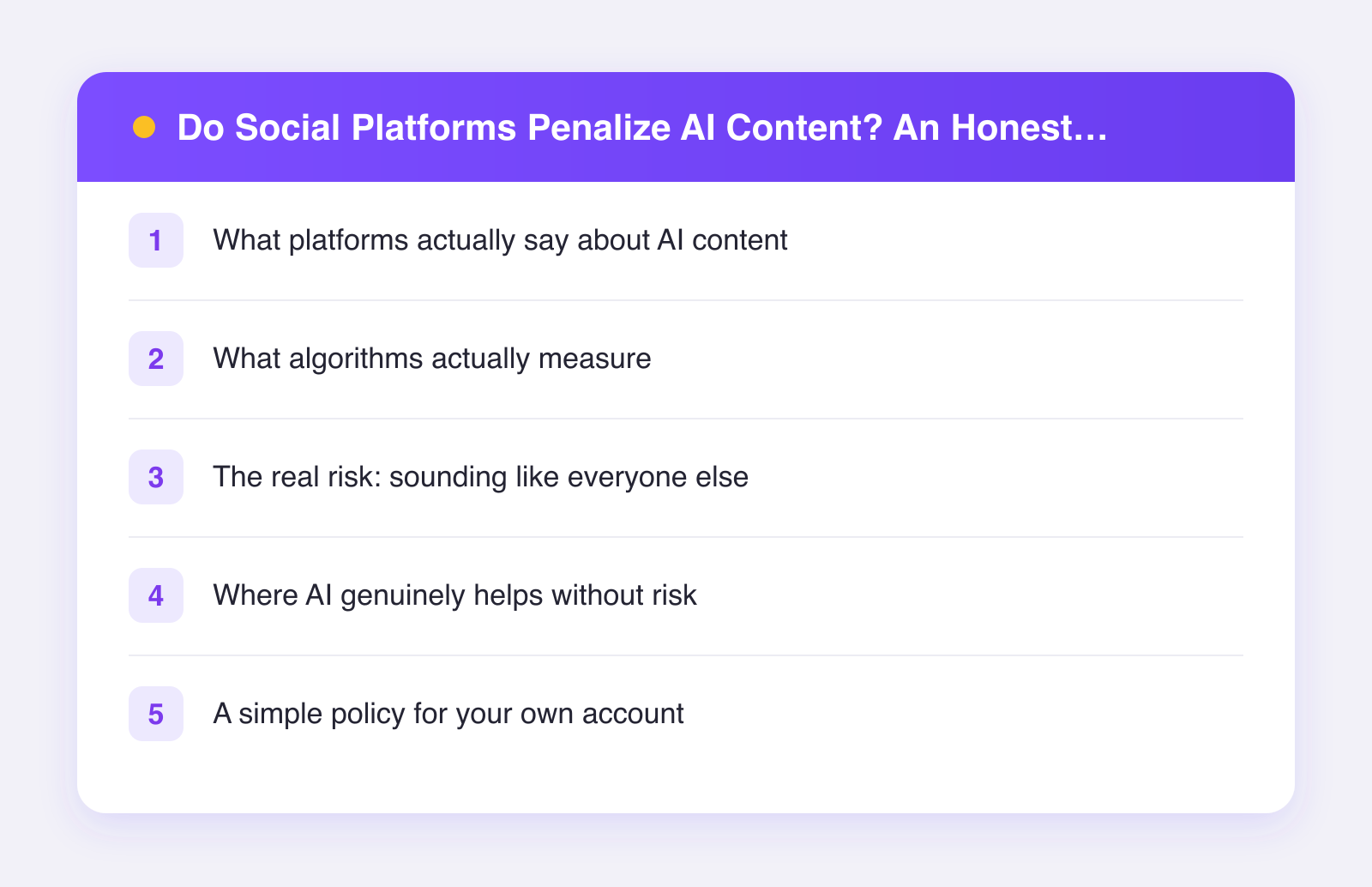 What this guide covers: what platforms actually say about ai content, what algorithms actually measure, the real risk: sounding like everyone else and more
