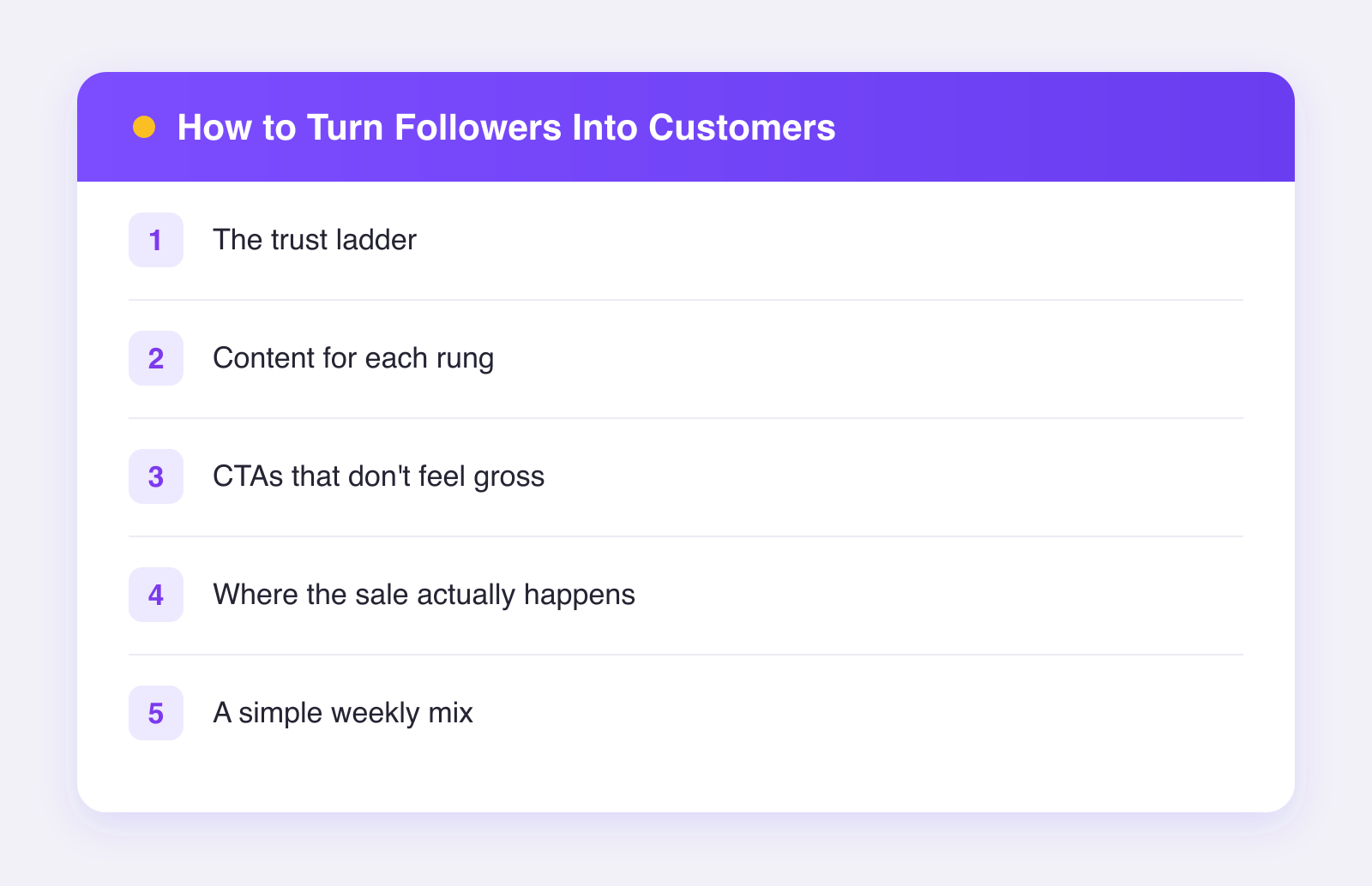 What this guide covers: the trust ladder, content for each rung, ctas that don't feel gross and more