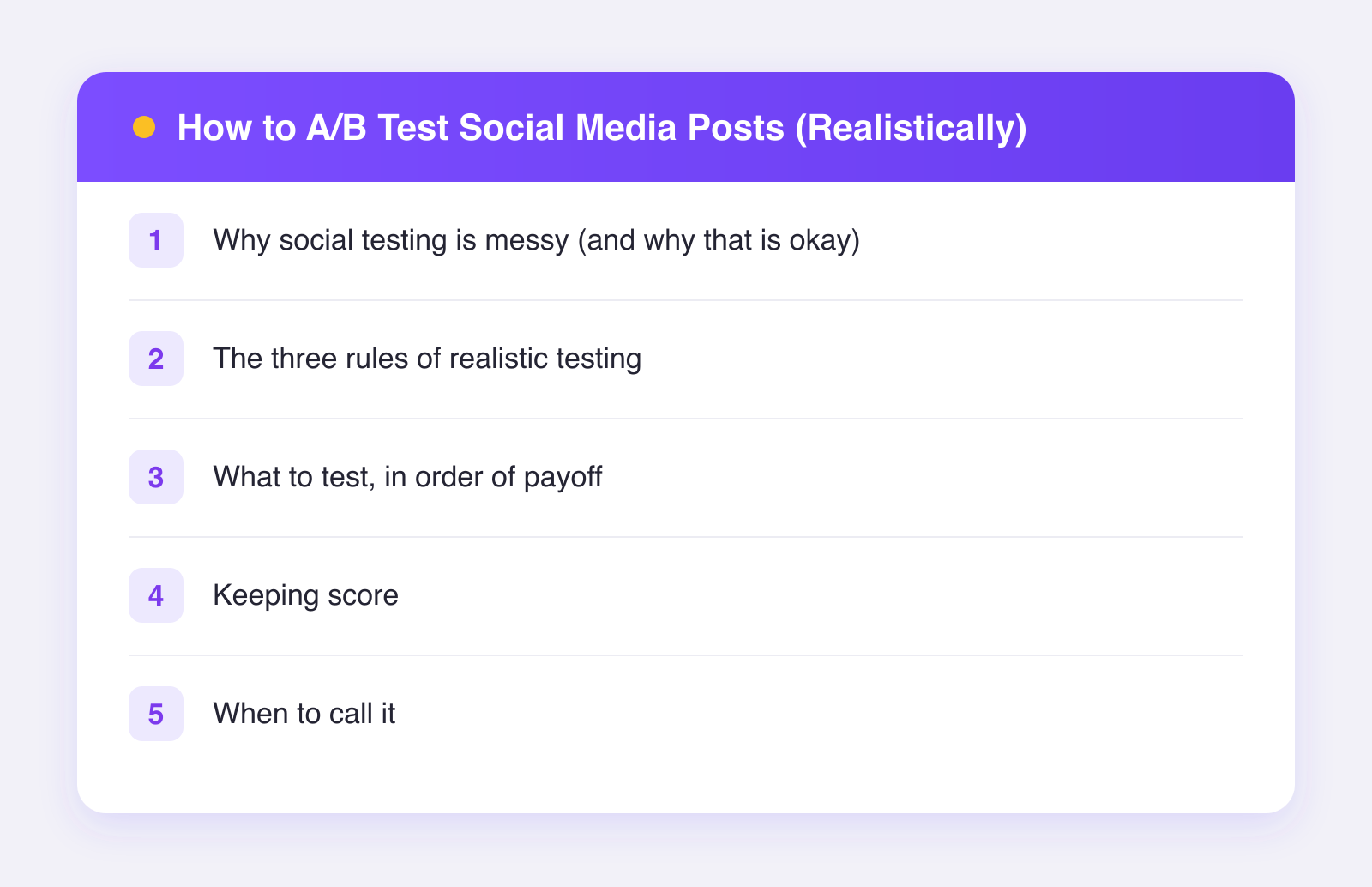 What this guide covers: why social testing is messy (and why that is okay), the three rules of realistic testing, what to test, in order of payoff and more