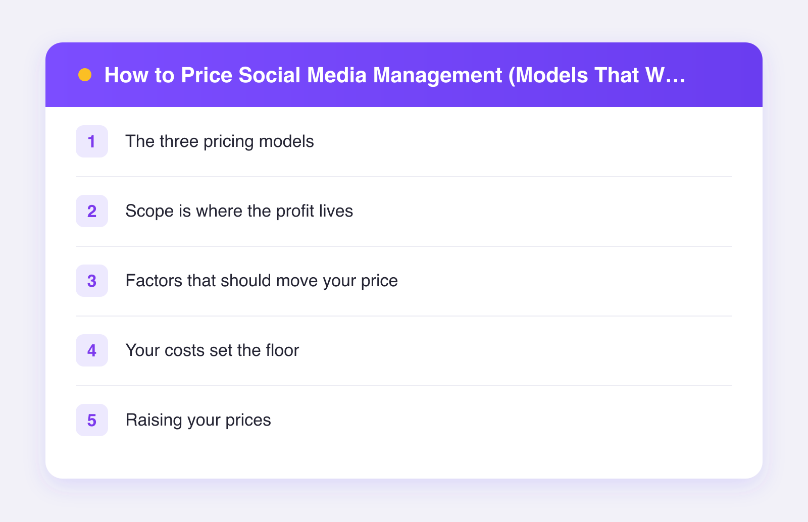 What this guide covers: the three pricing models, scope is where the profit lives, factors that should move your price and more
