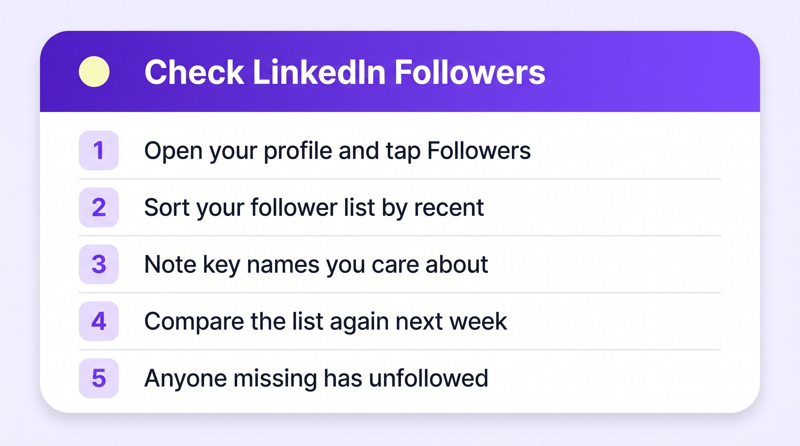 Five steps to check your LinkedIn followers over time