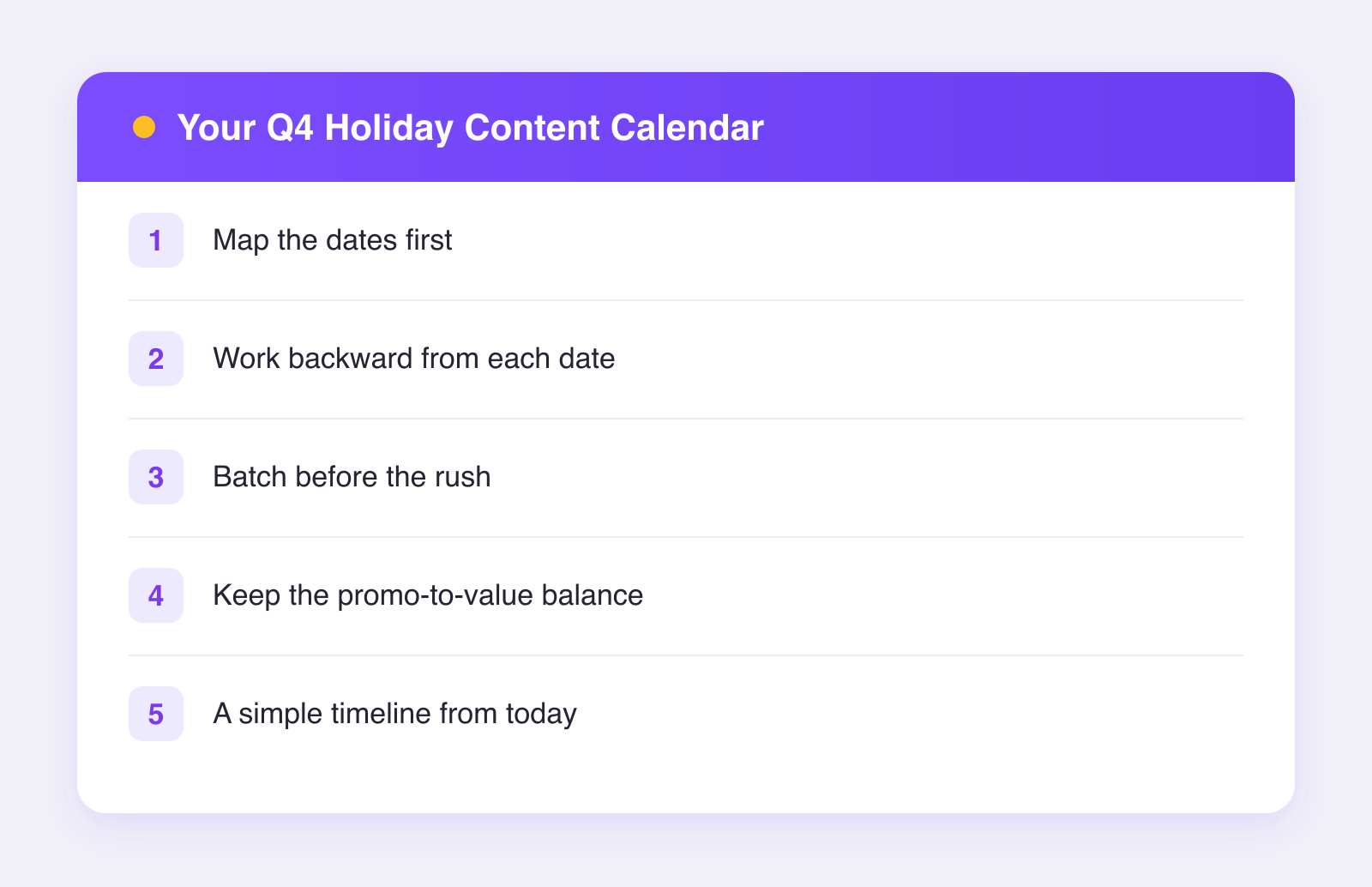 What this guide covers: map the dates first, work backward from each date, batch before the rush and more