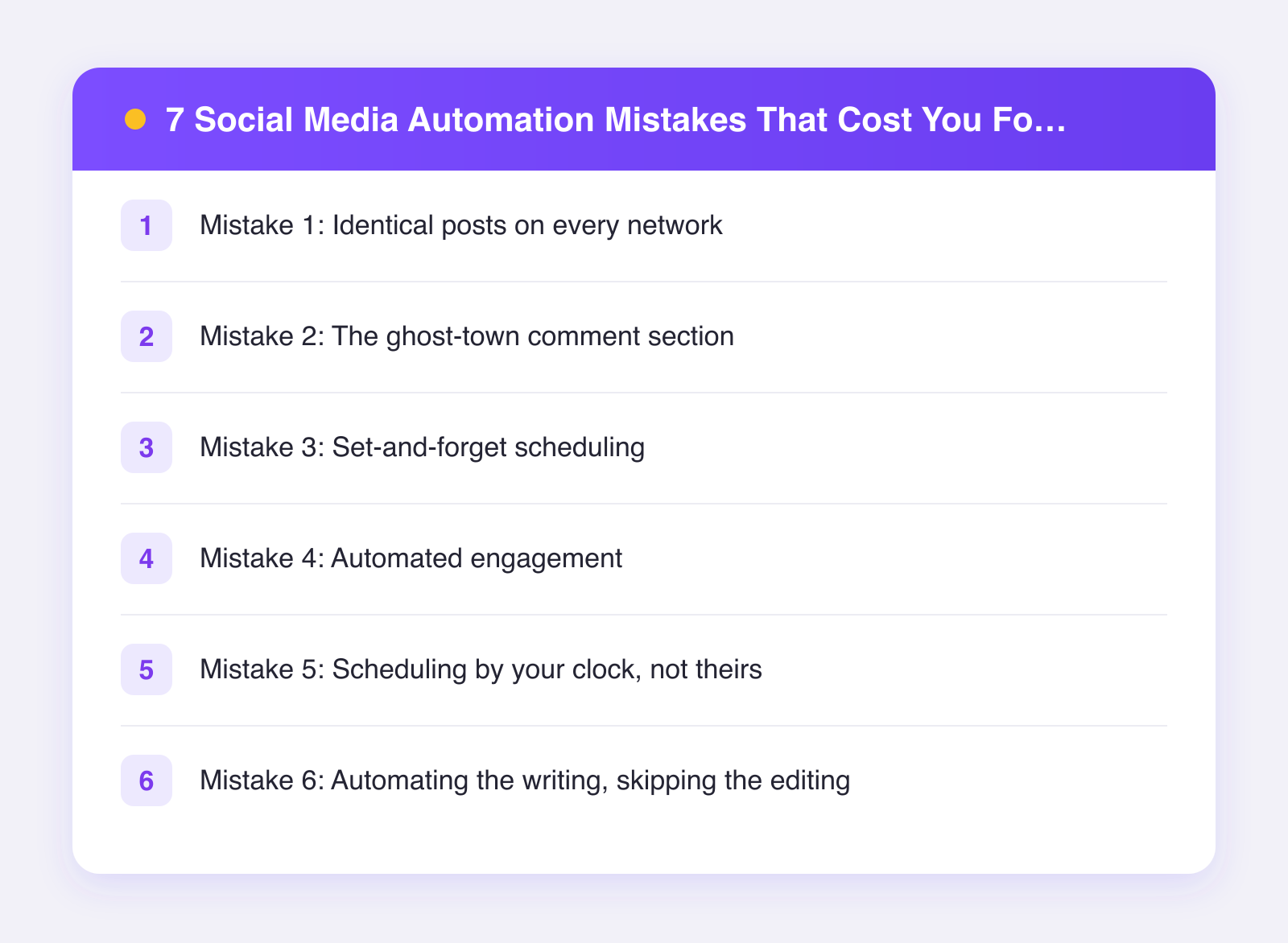 What this guide covers: mistake 1: identical posts on every network, mistake 2: the ghost-town comment section, mistake 3: set-and-forget scheduling and more