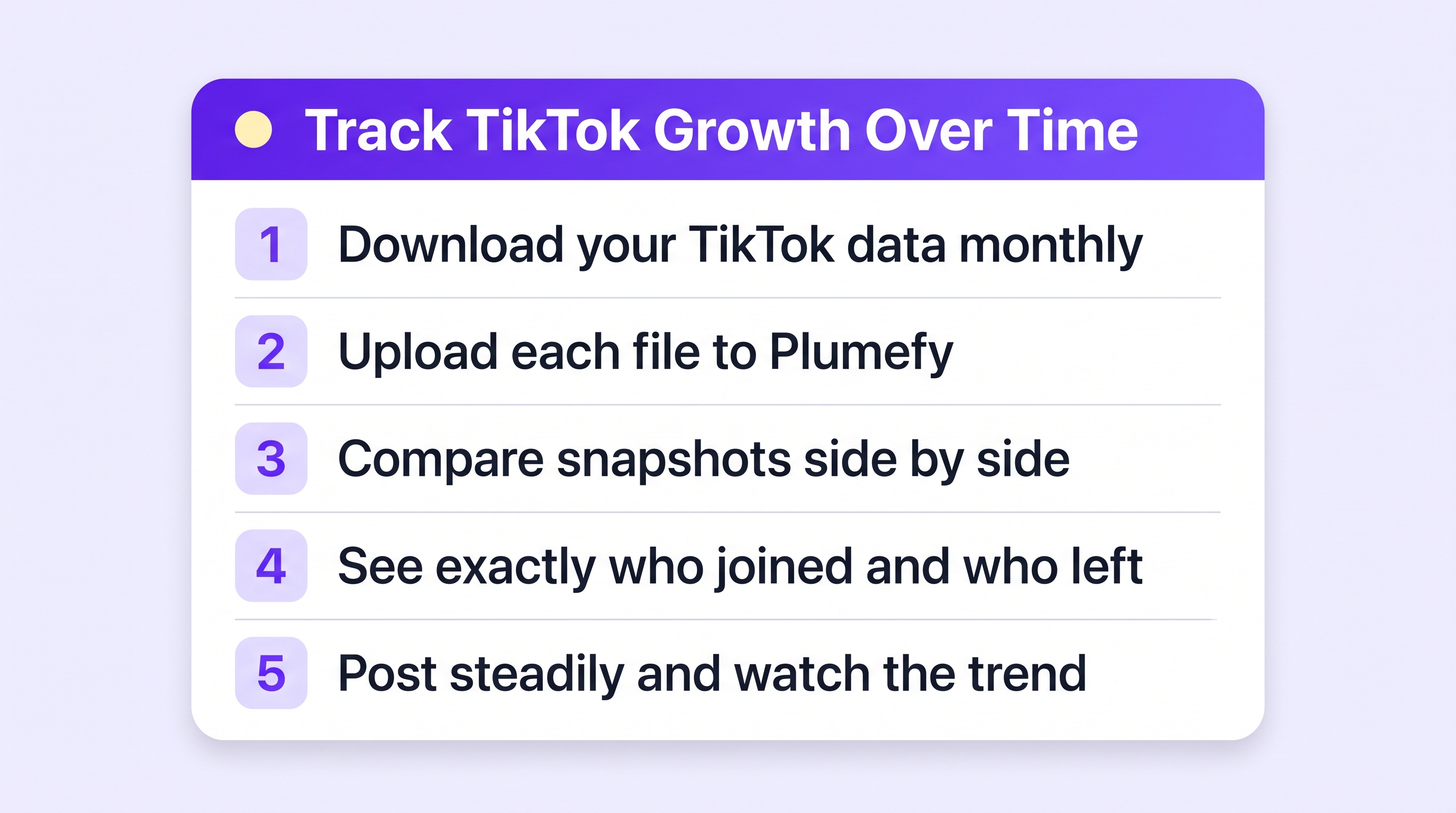 Five steps to track TikTok follower growth with monthly data snapshots