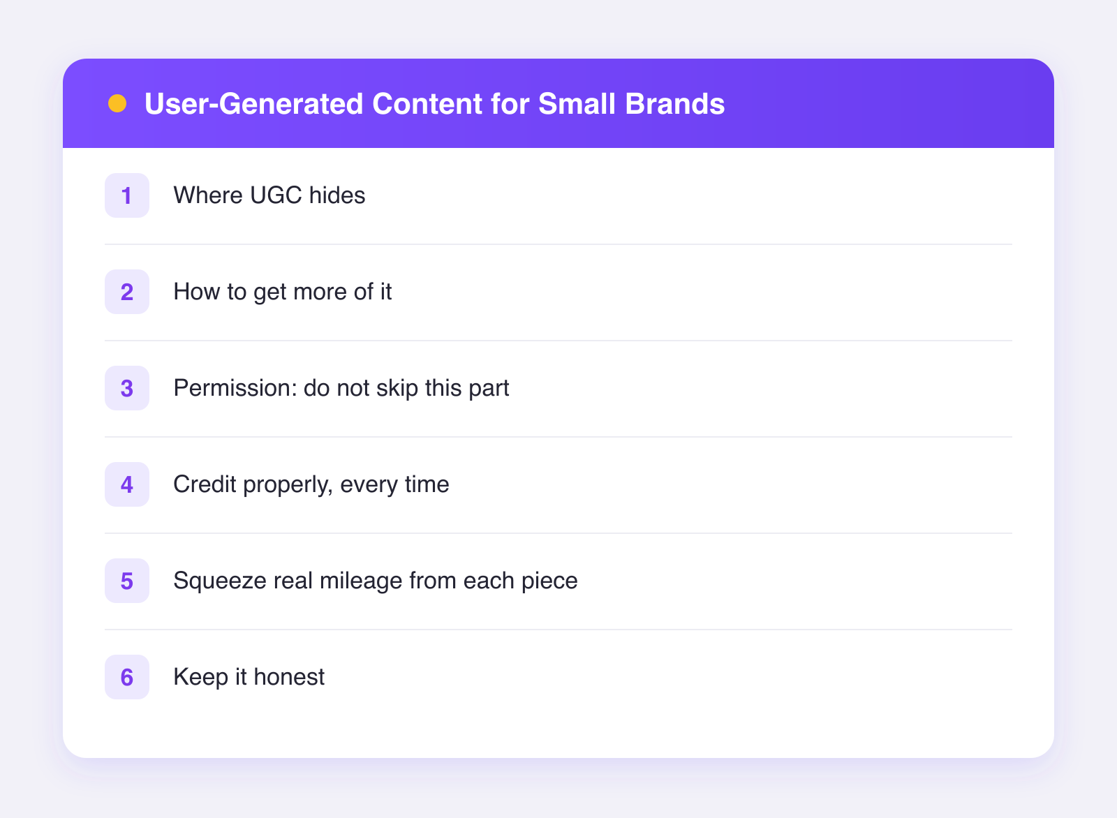 What this guide covers: where ugc hides, how to get more of it, permission: do not skip this part and more