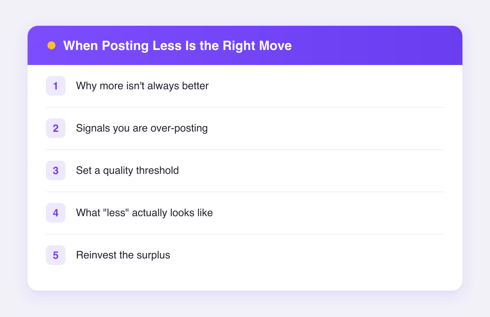 What this guide covers: why more isn't always better, signals you are over-posting, set a quality threshold and more